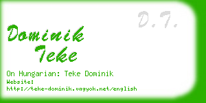 dominik teke business card